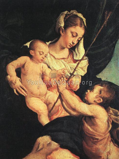 Madonna And Child With Saint John The Baptist - 雅格布·巴萨诺